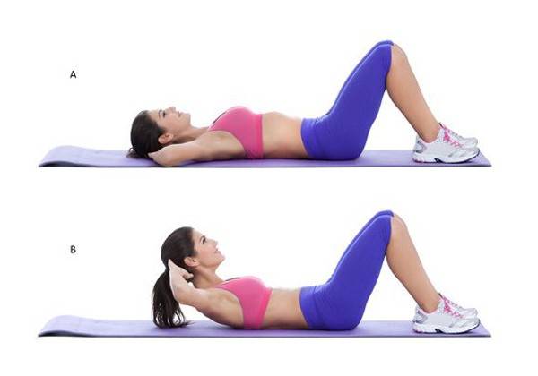 Crunch (gập bụng) - Bài tập Gym giảm mỡ toàn thân cho nữ