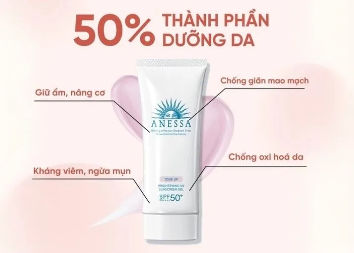 Kem chống nắng Anessa Tone Up Brightening UV Sunscreen Gel dành cho da khô