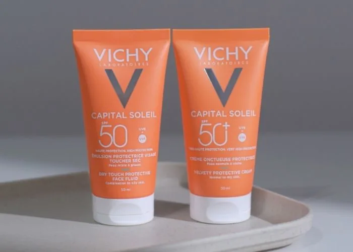 Kem chống nắng cho da khô mụn nhạy cảm Vichy Idéal Soleil SPF50