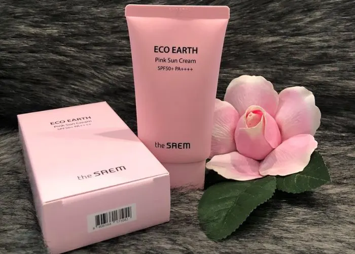 Kem chống nắng vật lý The Saem Eco Earth Pink Sun Cream Ex 