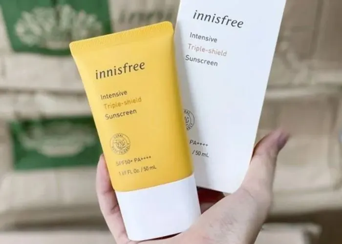 Kem chống nắng Innisfree vàng Triple Shield