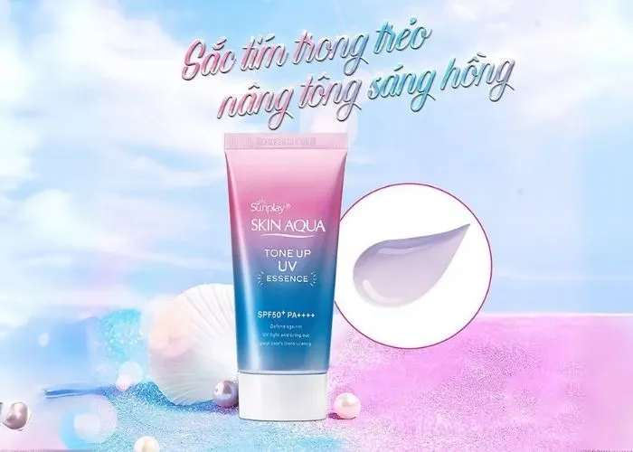 Kem chống nắng nâng tone cho da khô Skin Aqua Tone Up UV Essence