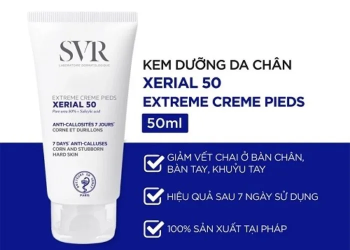 Kem dưỡng da tay và chân SVR XERIAL 50 Extreme Creme Pieds