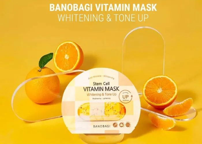 Mặt Nạ Banobagi Stem Cell Vitamin Mask Whitening & Dark Spot Care (Cam)